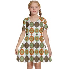 Pattern Kids  Short Sleeve Tiered Mini Dress by GardenOfOphir