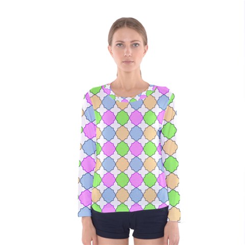 Quatrefoil Ii Women s Long Sleeve Tee by GardenOfOphir