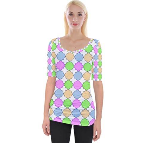 Quatrefoil Ii Wide Neckline Tee by GardenOfOphir