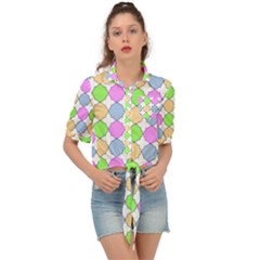 Quatrefoil Ii Tie Front Shirt  by GardenOfOphir