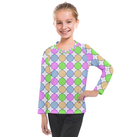 Quatrefoil Ii Kids  Long Mesh Tee by GardenOfOphir