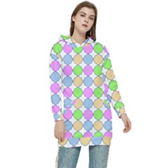 Quatrefoil Ii Women s Long Oversized Pullover Hoodie by GardenOfOphir