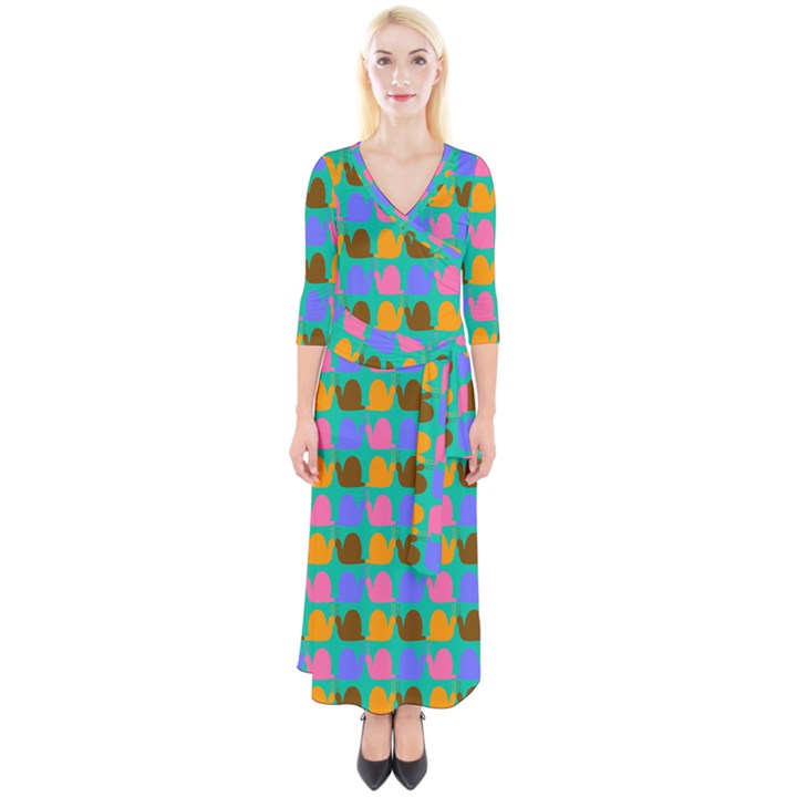 Slugs Quarter Sleeve Wrap Maxi Dress