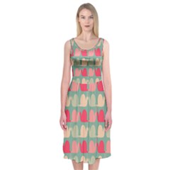 Colorful Slugs Midi Sleeveless Dress by GardenOfOphir