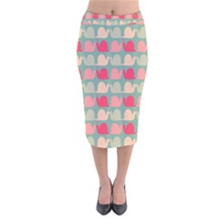 Colorful Slugs Velvet Midi Pencil Skirt by GardenOfOphir