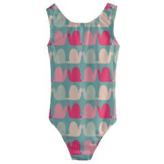 Colorful Slugs Kids  Cut-out Back One Piece Swimsuit by GardenOfOphir