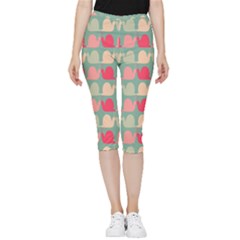 Colorful Slugs Inside Out Lightweight Velour Capri Leggings  by GardenOfOphir