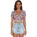 Colorful Slugs V-Neck Crop Top View1