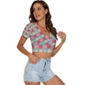 Colorful Slugs V-Neck Crop Top View3