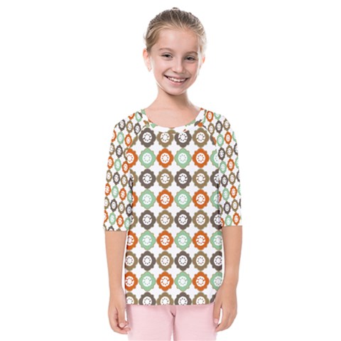 Quatrefoil Kids  Quarter Sleeve Raglan Tee by GardenOfOphir