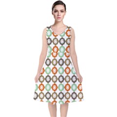 Quatrefoil V-neck Midi Sleeveless Dress  by GardenOfOphir