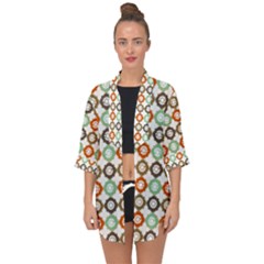 Quatrefoil Open Front Chiffon Kimono by GardenOfOphir