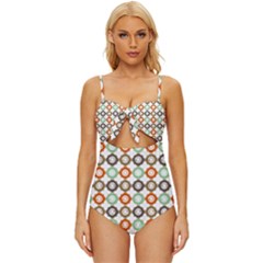 Quatrefoil Knot Front One-piece Swimsuit by GardenOfOphir