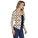 Quatrefoil Women s Draped Front 3/4 Sleeve Shawl Collar Jacket View3