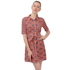 Lattice Iii Belted Shirt Dress by GardenOfOphir