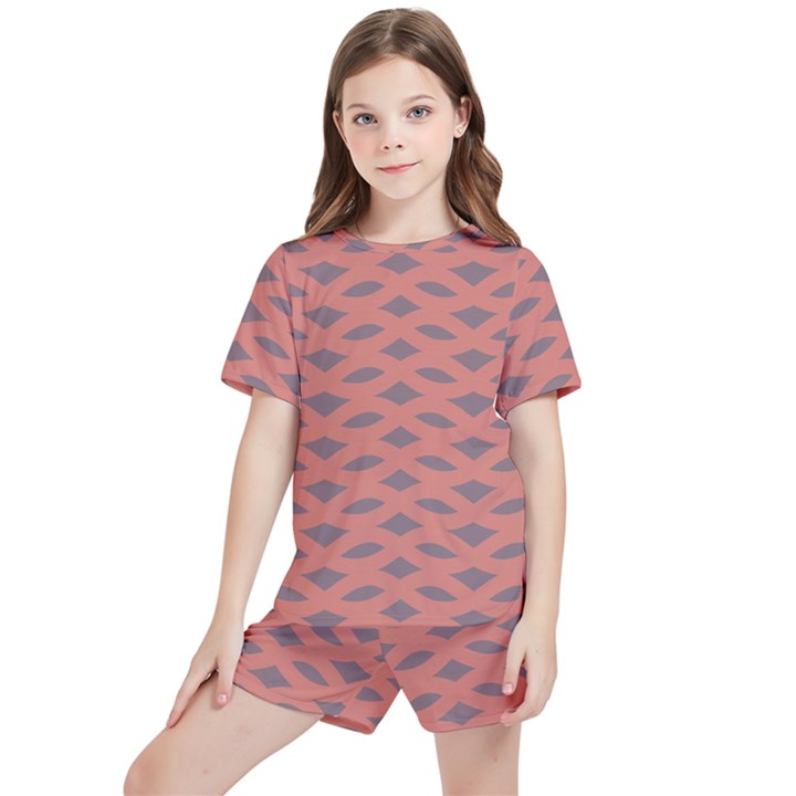 Lattice Iii Kids  Tee And Sports Shorts Set