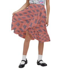 Lattice Iii Kids  Ruffle Flared Wrap Midi Skirt by GardenOfOphir