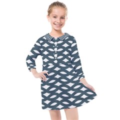 Lattice Pattern Kids  Quarter Sleeve Shirt Dress by GardenOfOphir