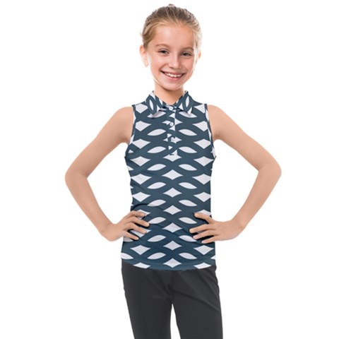 Lattice Pattern Kids  Sleeveless Polo Tee by GardenOfOphir