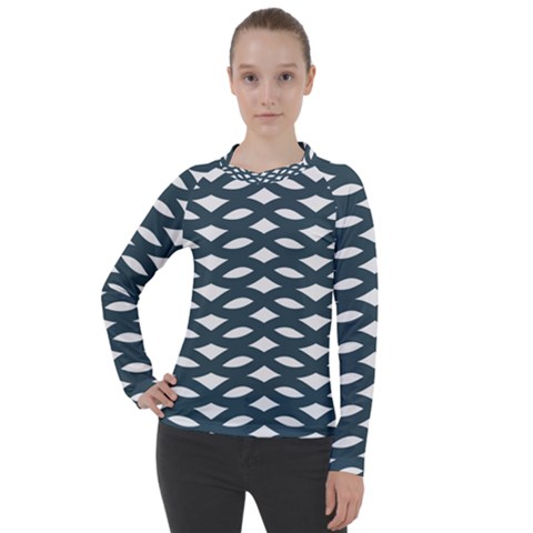 Lattice Pattern Women s Pique Long Sleeve Tee by GardenOfOphir