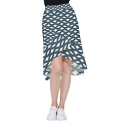 Lattice Pattern Frill Hi Low Chiffon Skirt by GardenOfOphir