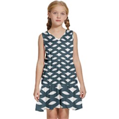 Lattice Pattern Kids  Sleeveless Tiered Mini Dress by GardenOfOphir