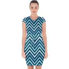 Chevron Vi Capsleeve Drawstring Dress  by GardenOfOphir