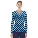 Chevron Vi V-Neck Long Sleeve Top View1