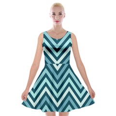 Chevron Vi Velvet Skater Dress by GardenOfOphir