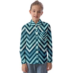 Chevron Vi Kids  Long Sleeve Shirt by GardenOfOphir