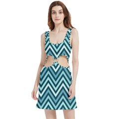 Chevron Vi Velour Cutout Dress by GardenOfOphir