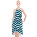 Chevron Vi High-Low Halter Chiffon Dress  View1