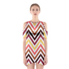 Chevron V Shoulder Cutout One Piece Dress by GardenOfOphir