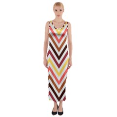 Chevron V Fitted Maxi Dress by GardenOfOphir