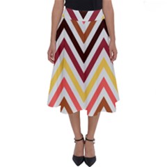 Chevron V Perfect Length Midi Skirt by GardenOfOphir