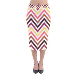 Chevron V Velvet Midi Pencil Skirt by GardenOfOphir