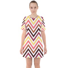 Chevron V Sixties Short Sleeve Mini Dress by GardenOfOphir