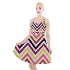 Chevron V Halter Party Swing Dress  by GardenOfOphir