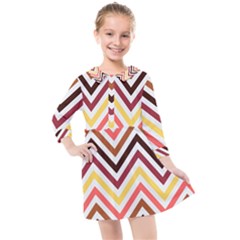 Chevron V Kids  Quarter Sleeve Shirt Dress by GardenOfOphir