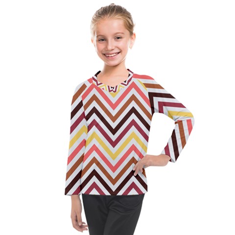 Chevron V Kids  Long Mesh Tee by GardenOfOphir