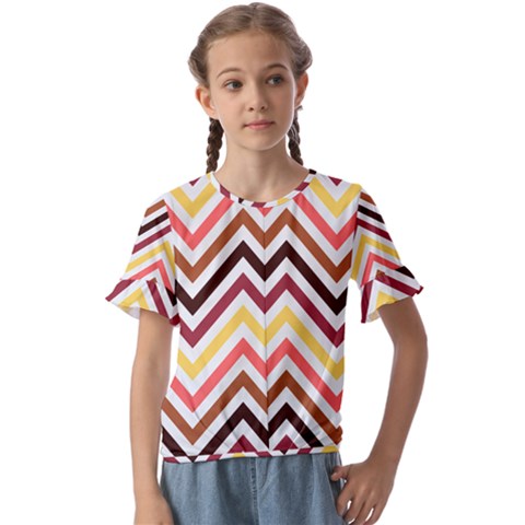 Chevron V Kids  Cuff Sleeve Scrunch Bottom Tee by GardenOfOphir