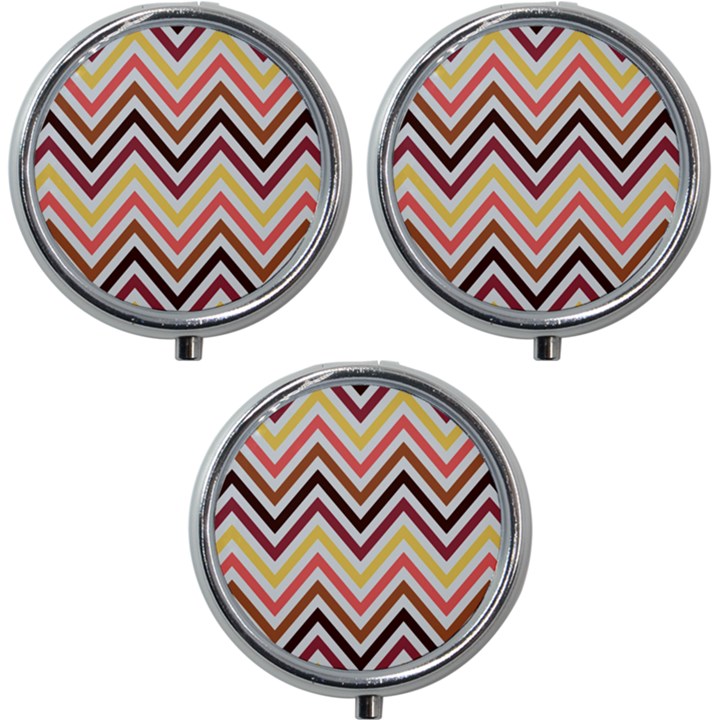 Chevron V Mini Round Pill Box (Pack of 3)