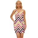 Chevron V Wrap Tie Front Dress View1