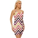 Chevron V Wrap Tie Front Dress View3