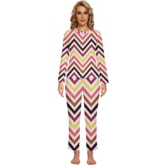 Chevron V Womens  Long Sleeve Lightweight Pajamas Set by GardenOfOphir