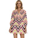 Chevron V V-Neck Placket Mini Dress View1