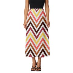 Chevron V Classic Midi Chiffon Skirt by GardenOfOphir