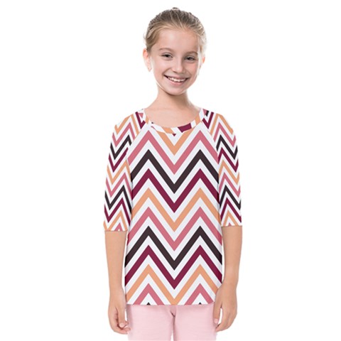 Chevron Iv Kids  Quarter Sleeve Raglan Tee by GardenOfOphir