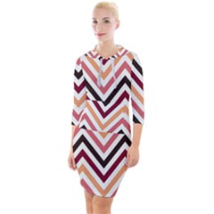 Chevron Iv Quarter Sleeve Hood Bodycon Dress by GardenOfOphir