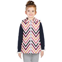 Chevron Iv Kids  Hooded Puffer Vest by GardenOfOphir